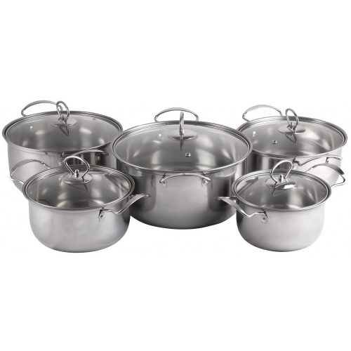 Set de oale de gătit de inducție din inox de 10 piese G-1051