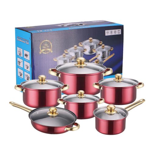 Set de oale din inox cu 12 piese roșu G11