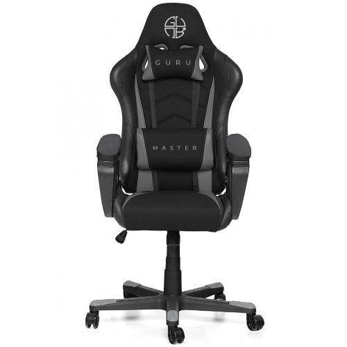 Scaun de gaming, Guru Master GM1-G, elegant, rotativ, inaltime ajustabila, negru/gri