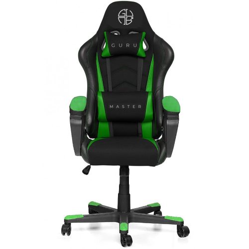 Guru Master GM2-GN, scaun de gaming,  elegant, ergonomic, rotativ, negru/verde