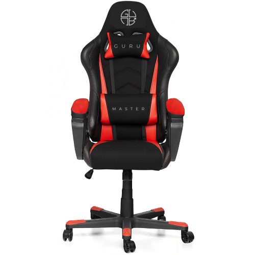 Guru Master GM2-R, scaun de gaming, elegant, ergonomic, rotativ, negru/rosu