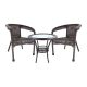 Set de mobilier de grădină rattan 3 piese premium maro GRD02-B