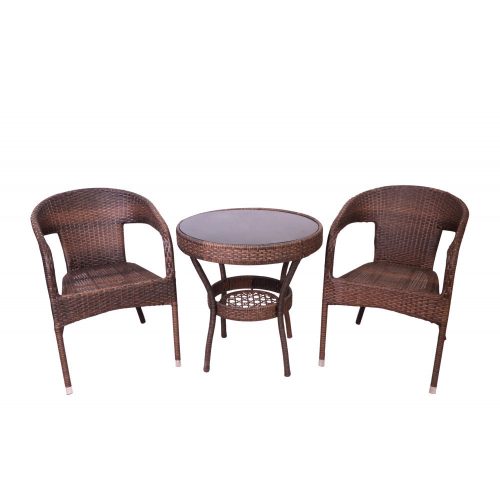 Set de mobilier de grădină rattan 3 piese maro deschis GRD03-LB