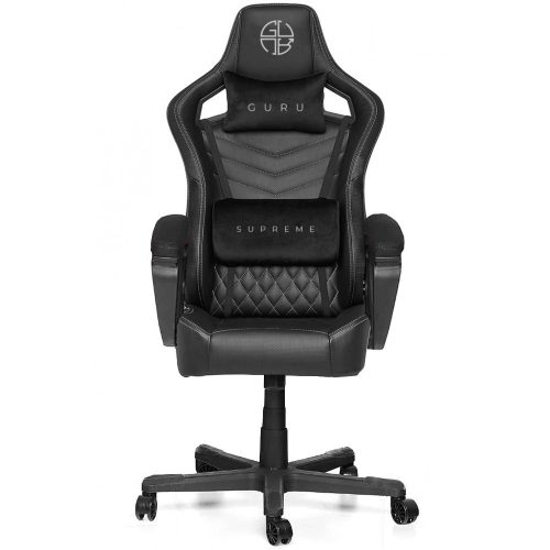 Guru Supreme GS1-W, scaun de gaming, elegant, ergonomic, rotativ, negru/alb