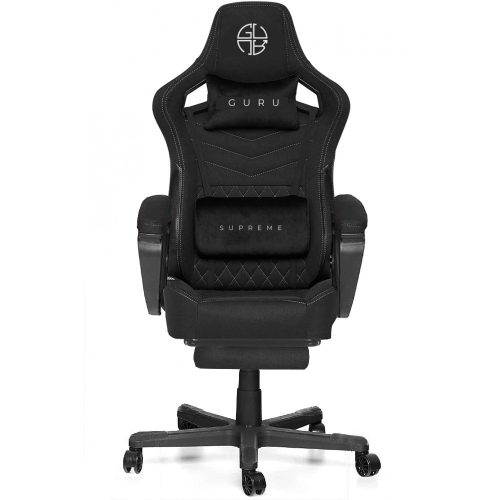 Guru Supreme GS2-G-L, scaun de gaming,  elegant, ergonomic, rotativ, cu suport picioare, negru/alb